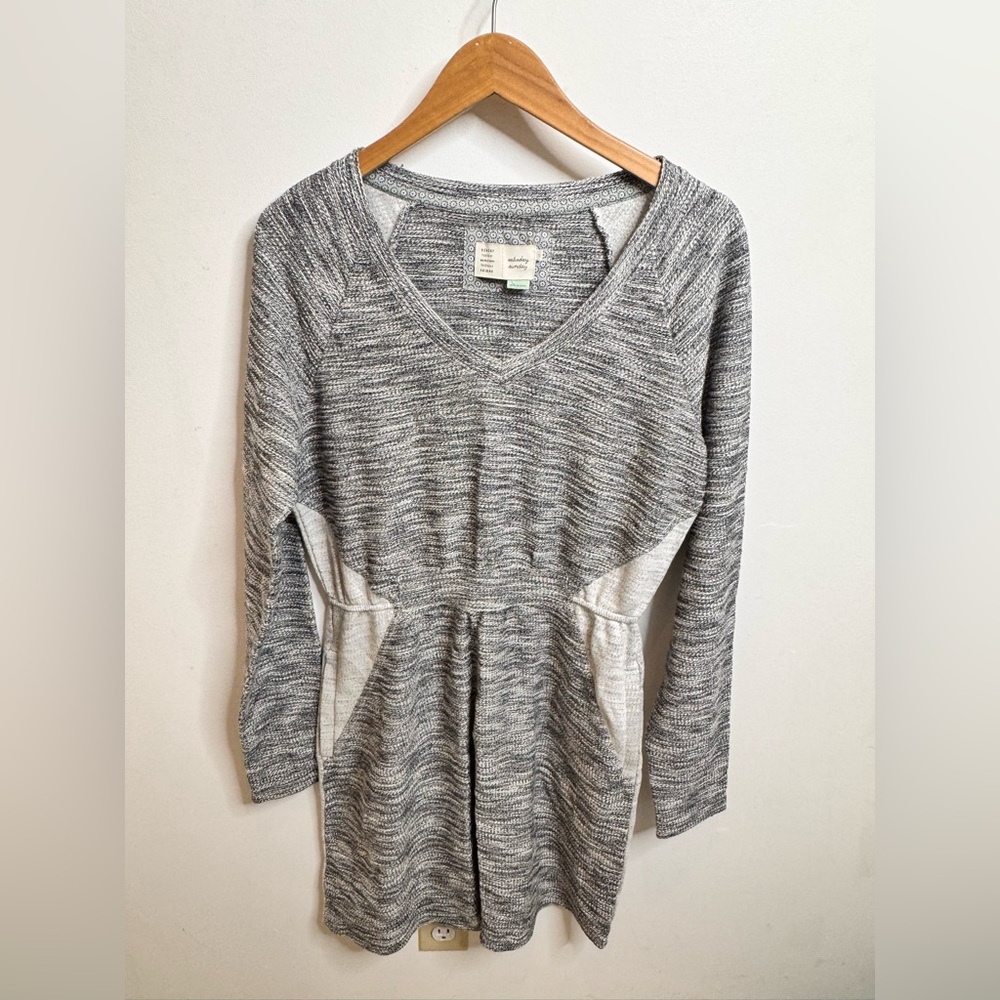 Anthropologie Saturday/Sunday Gael Heathered Gray Long Sleeve Sweater Dress - Picture 2 of 5